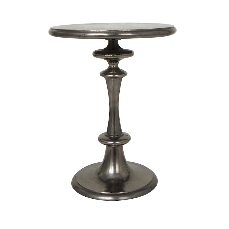 Table d'appoint style métal tourné en aluminium - Noir - Roche River Decor - 18L x 18P x 23H