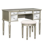 Coiffeuse 43" avec tiroirs miroirs et tabouret pour chambre à coucher