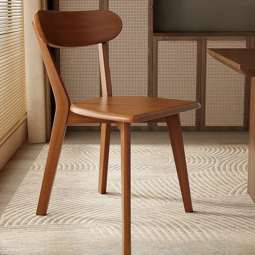 Chaise de salle à manger sans accoudoirs à dossier bas en bois moderne