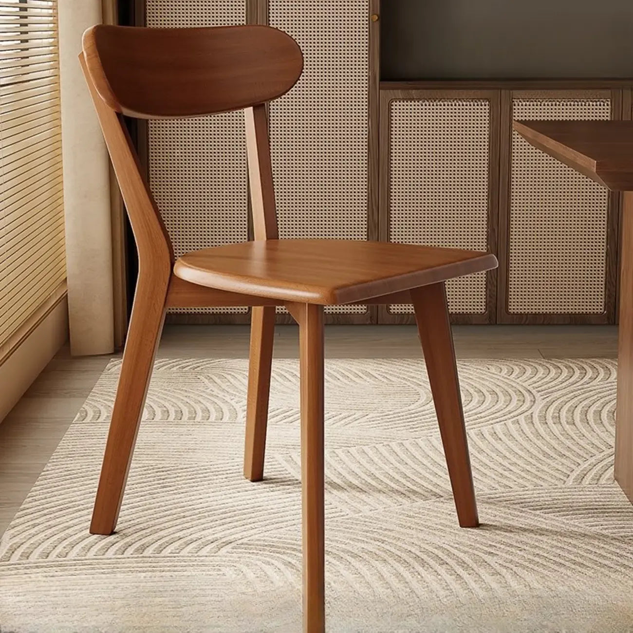 Chaise de salle à manger sans accoudoirs à dossier bas en bois moderne