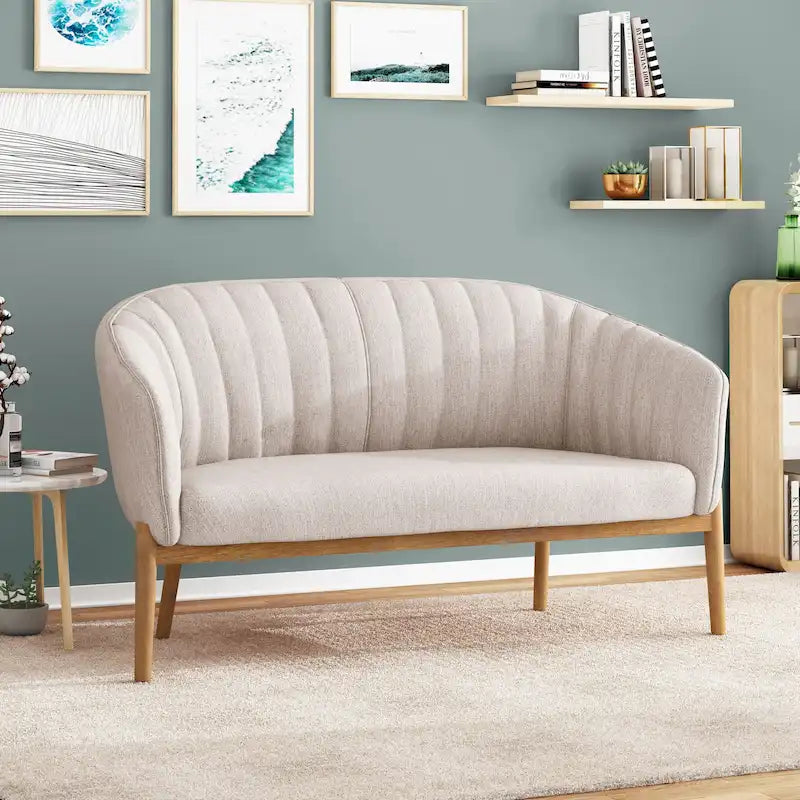 Causeuse Galena style glamour moderne du milieu du siècle par Christopher Knight Home