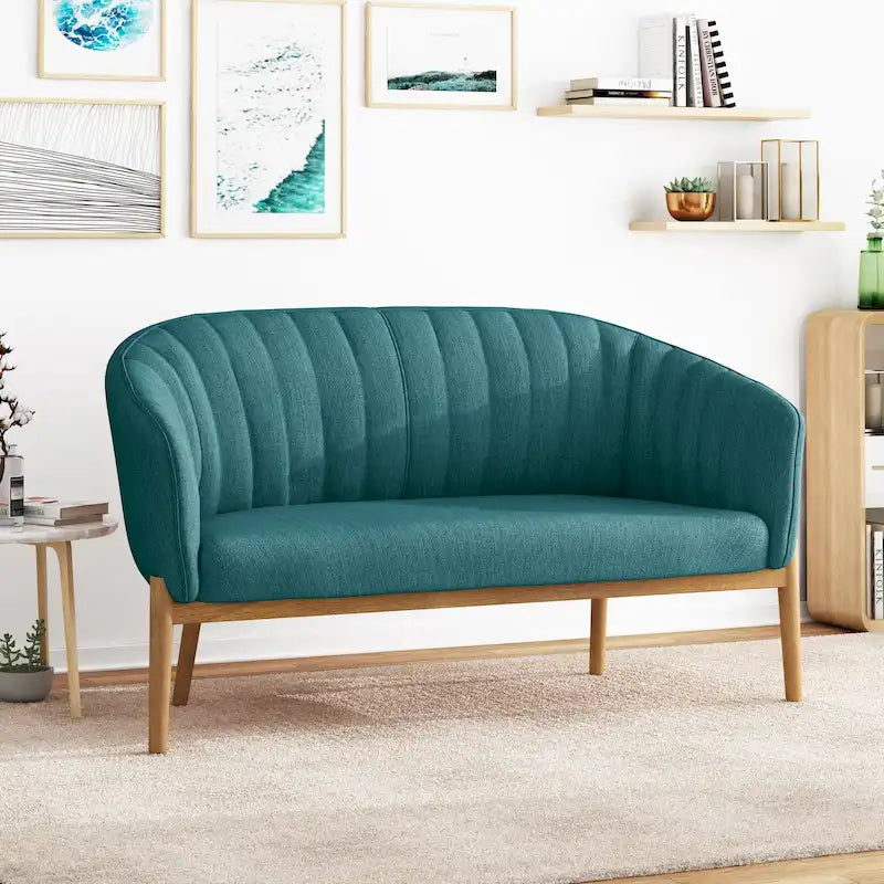 Causeuse Galena style glamour moderne du milieu du siècle par Christopher Knight Home