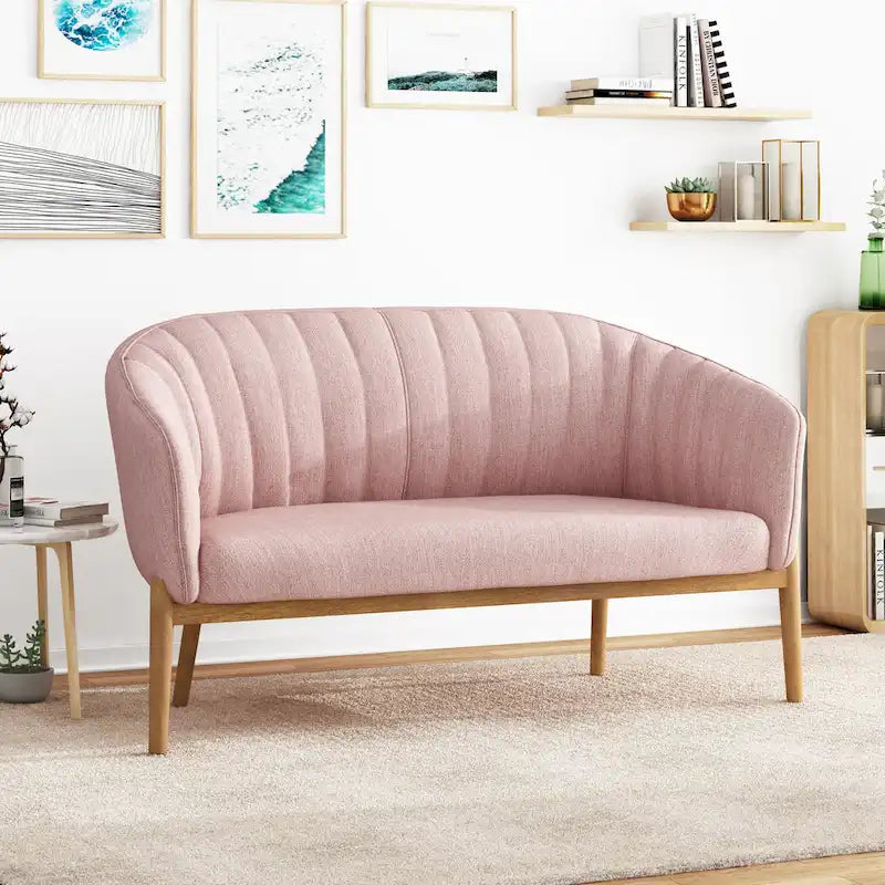 Causeuse Galena style glamour moderne du milieu du siècle par Christopher Knight Home