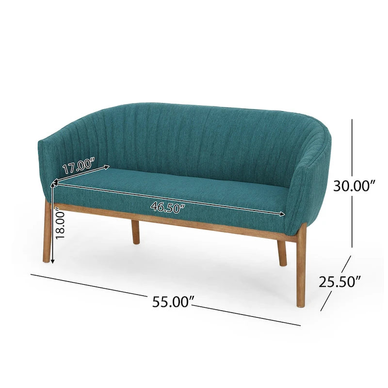 Causeuse Galena style glamour moderne du milieu du siècle par Christopher Knight Home