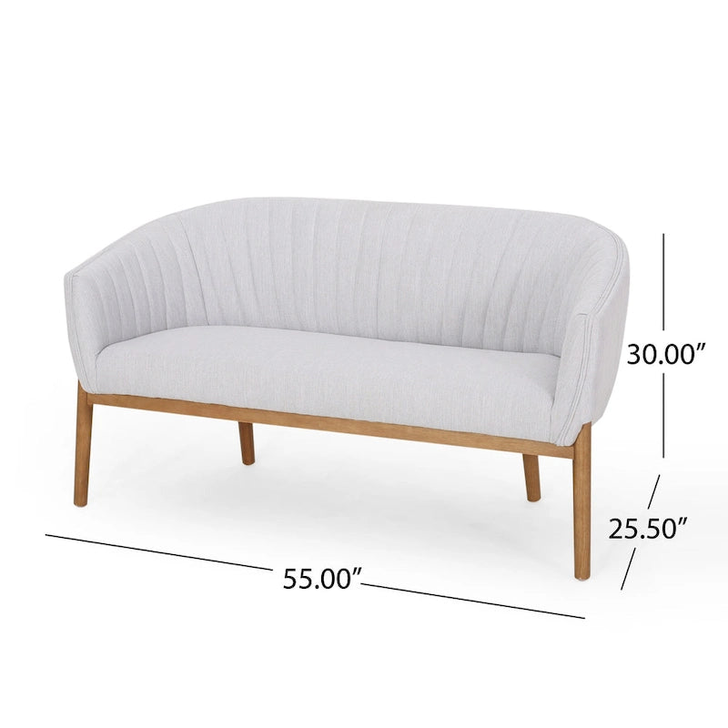 Causeuse Galena style glamour moderne du milieu du siècle par Christopher Knight Home