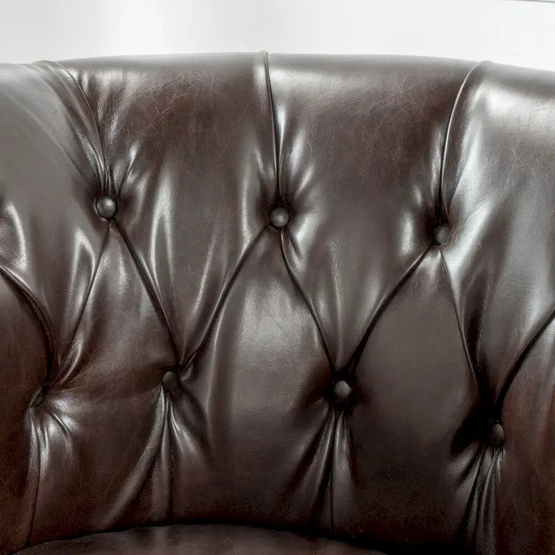Fauteuil de club en cuir reconstitué touffeté Akira par Christopher Knight Home