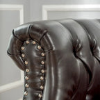 Fauteuil de club en cuir reconstitué touffeté Akira par Christopher Knight Home