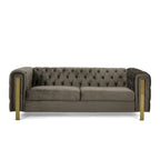 Canapé 3 places en velours capitonné Keyser Modern Glam par Christopher Knight Home – 83,75 L x 34,50 l x 27,25 H
