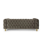 Canapé 3 places en velours capitonné Keyser Modern Glam par Christopher Knight Home – 83,75 L x 34,50 l x 27,25 H