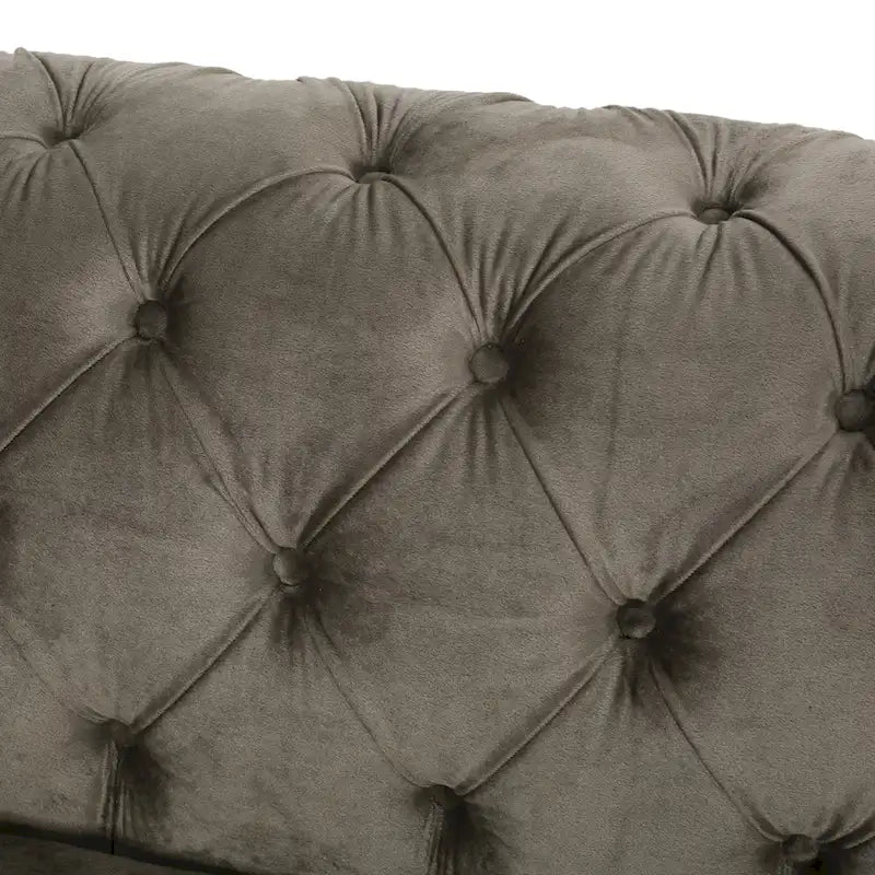 Canapé 3 places en velours capitonné Keyser Modern Glam par Christopher Knight Home – 83,75 L x 34,50 l x 27,25 H