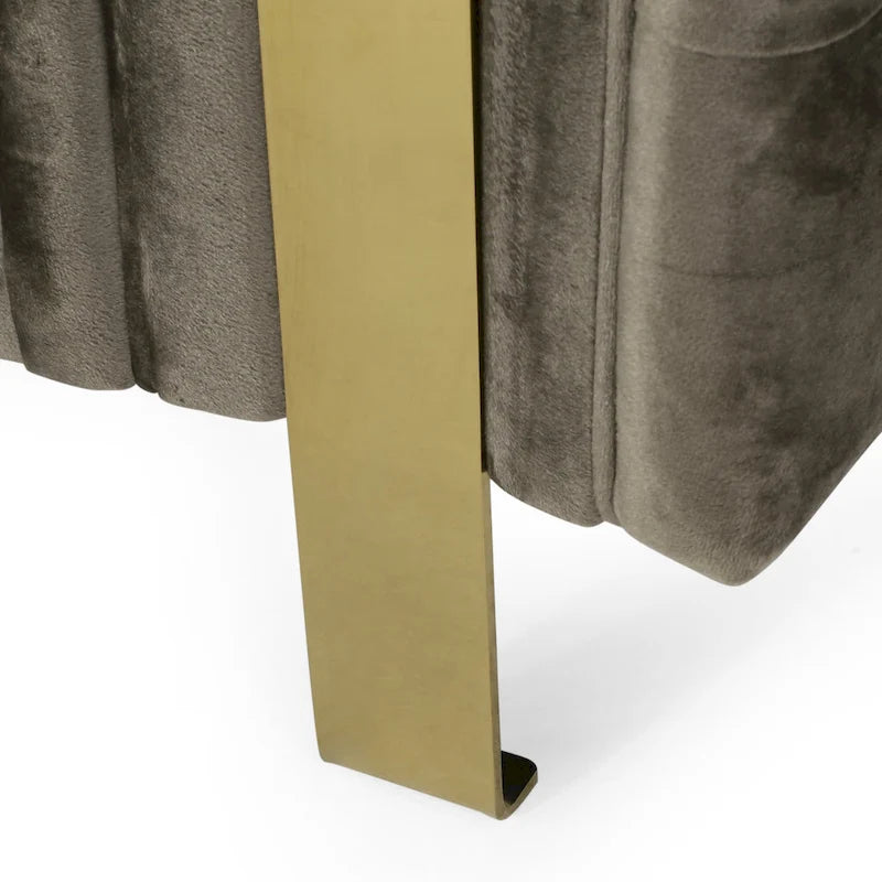 Canapé 3 places en velours capitonné Keyser Modern Glam par Christopher Knight Home – 83,75 L x 34,50 l x 27,25 H