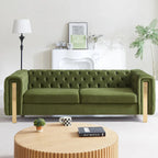 Canapé 3 places en velours capitonné Keyser Modern Glam par Christopher Knight Home – 83,75 L x 34,50 l x 27,25 H