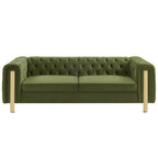 Canapé 3 places en velours capitonné Keyser Modern Glam par Christopher Knight Home – 83,75 L x 34,50 l x 27,25 H