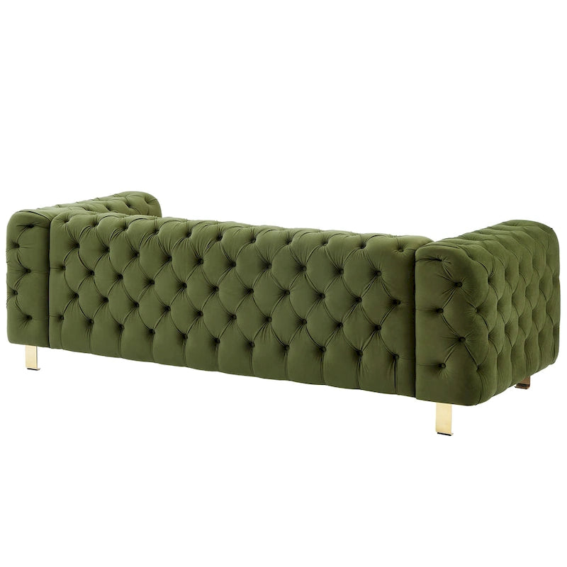 Canapé 3 places en velours capitonné Keyser Modern Glam par Christopher Knight Home – 83,75 L x 34,50 l x 27,25 H