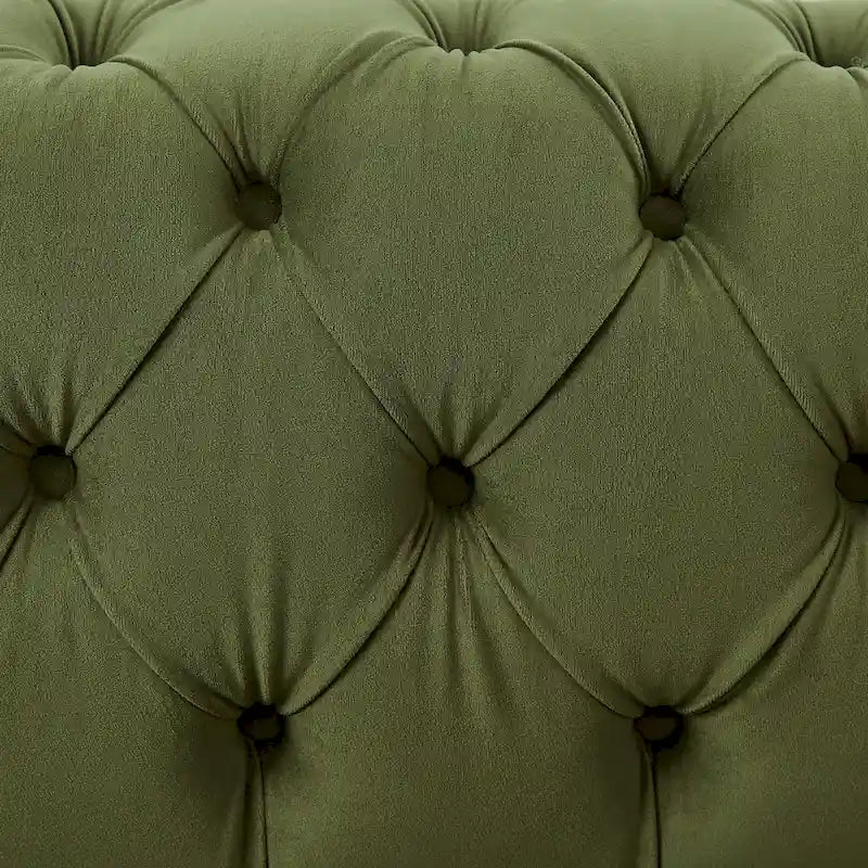 Canapé 3 places en velours capitonné Keyser Modern Glam par Christopher Knight Home – 83,75 L x 34,50 l x 27,25 H
