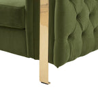 Canapé 3 places en velours capitonné Keyser Modern Glam par Christopher Knight Home – 83,75 L x 34,50 l x 27,25 H
