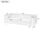 Canapé 3 places en velours capitonné Keyser Modern Glam par Christopher Knight Home – 83,75 L x 34,50 l x 27,25 H