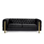 Canapé 3 places en velours capitonné Keyser Modern Glam par Christopher Knight Home – 83,75 L x 34,50 l x 27,25 H