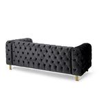 Canapé 3 places en velours capitonné Keyser Modern Glam par Christopher Knight Home – 83,75 L x 34,50 l x 27,25 H