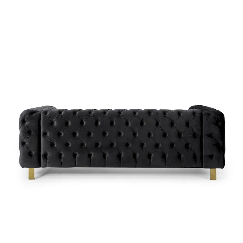 Canapé 3 places en velours capitonné Keyser Modern Glam par Christopher Knight Home – 83,75 L x 34,50 l x 27,25 H