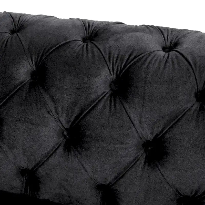 Canapé 3 places en velours capitonné Keyser Modern Glam par Christopher Knight Home – 83,75 L x 34,50 l x 27,25 H