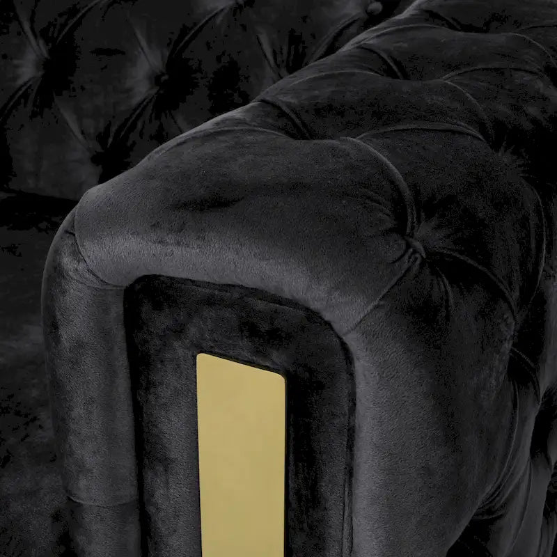 Canapé 3 places en velours capitonné Keyser Modern Glam par Christopher Knight Home – 83,75 L x 34,50 l x 27,25 H