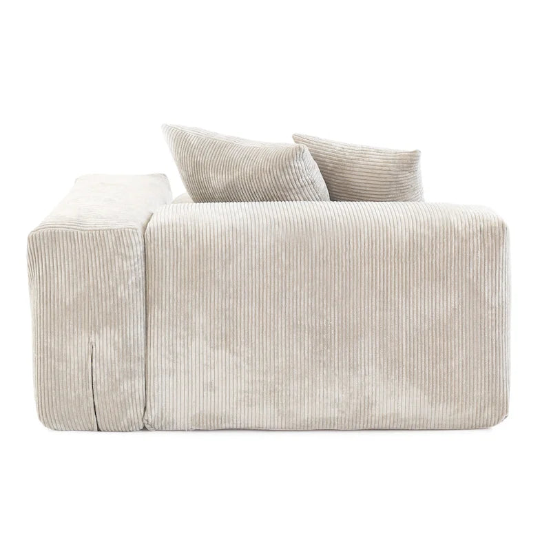 Canapé de 363 cm – Canapé profond avec 5 coussins, canapé 3 places en velours côtelé, canapés modernes pour salon