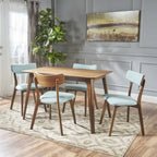 Megann Mid-Century 5-piece Wood Rectangle Dining Set by 