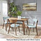Ensemble de salle à manger rectangulaire 5 pièces en bois de style Mid-Century par