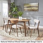 Ensemble de salle à manger rectangulaire 5 pièces en bois de style Mid-Century par