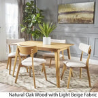 Ensemble de salle à manger rectangulaire 5 pièces en bois de style Mid-Century par
