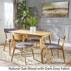 Ensemble de salle à manger rectangulaire 5 pièces en bois de style Mid-Century par