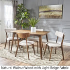 Ensemble de salle à manger rectangulaire 5 pièces en bois de style Mid-Century par