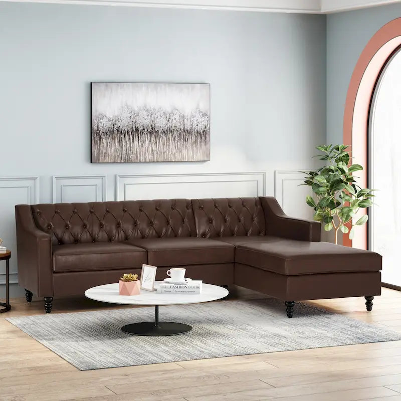 Sectionnel Furman contemporain touffeté avec chaise longue par Christopher Knight Home
