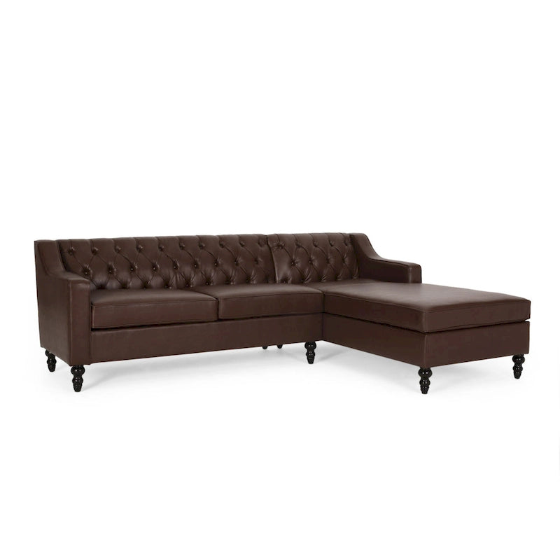 Sectionnel Furman contemporain touffeté avec chaise longue par Christopher Knight Home