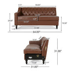 Sectionnel Furman contemporain touffeté avec chaise longue par Christopher Knight Home