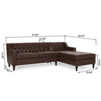Sectionnel Furman contemporain touffeté avec chaise longue par Christopher Knight Home