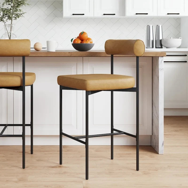  Dahlia Counter Height Barstool or Dining Chair with Back and Upholstered Cushion