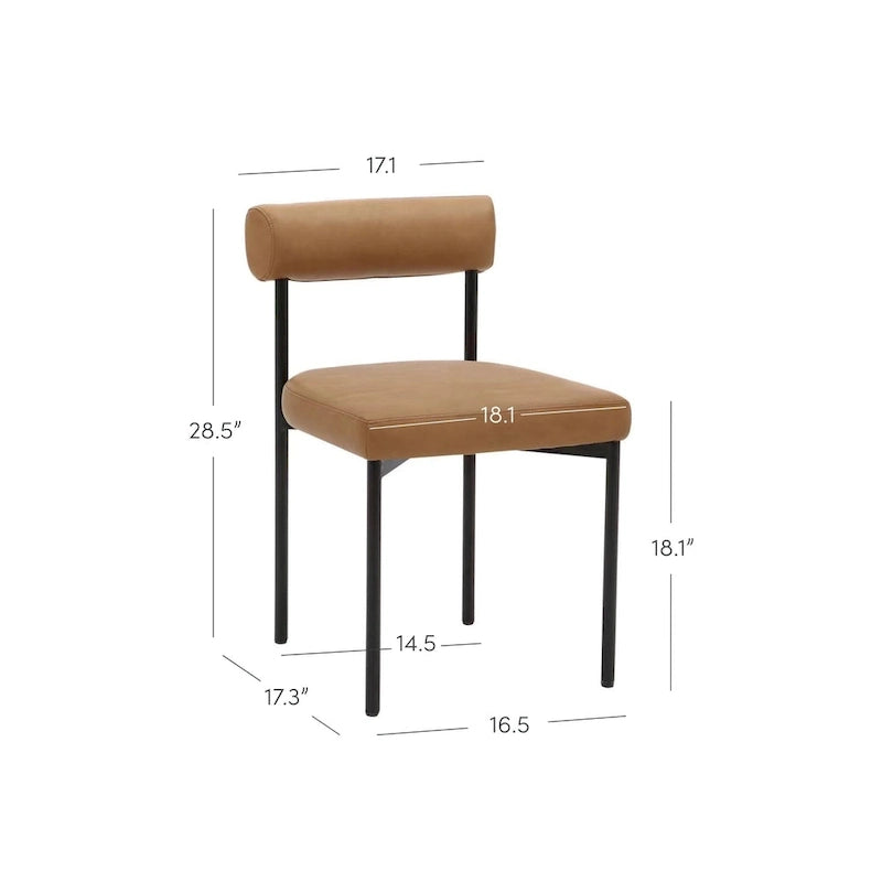 Tabouret de bar ou chaise de salle à manger hauteur comptoir Dahlia avec dossier et coussin rembourré