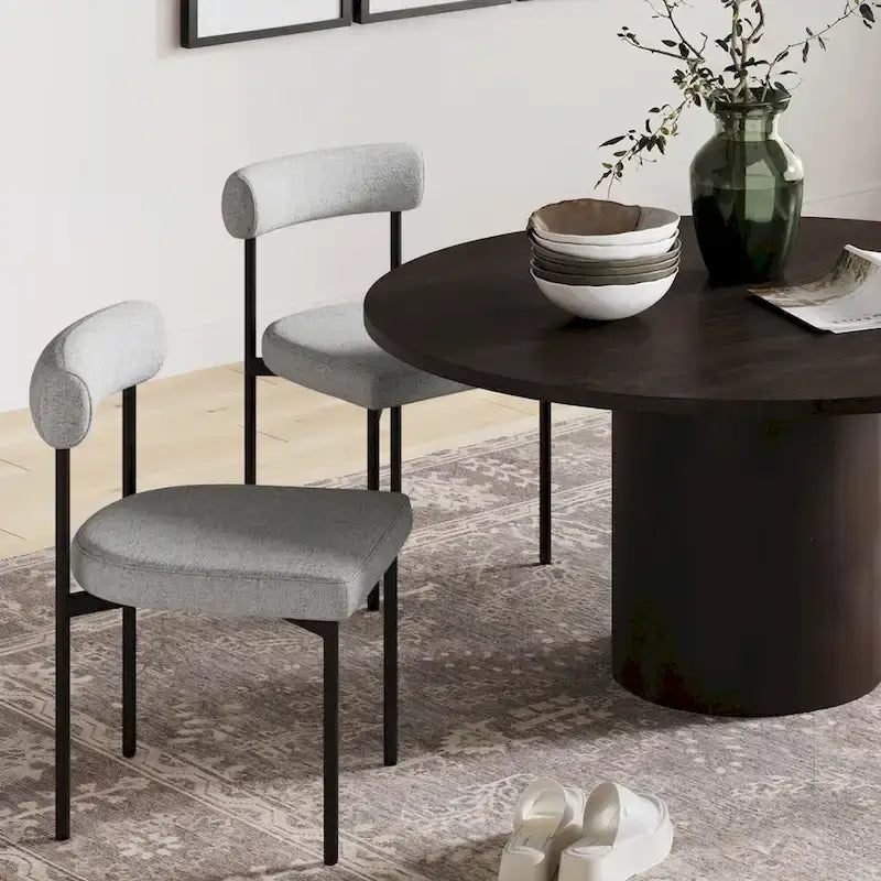 Tabouret de bar ou chaise de salle à manger hauteur comptoir Dahlia avec dossier et coussin rembourré