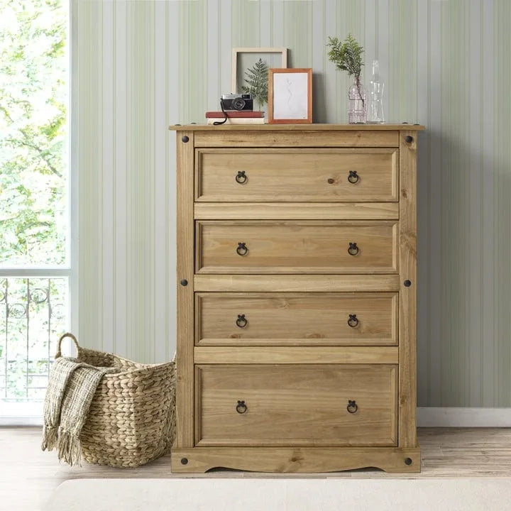 Commode en bois 4 tiroirs Corona