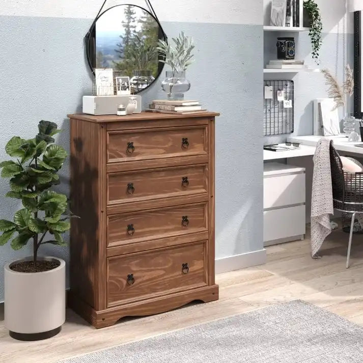 Commode en bois 4 tiroirs Corona