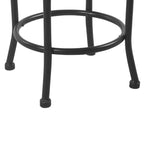 Tabouret de comptoir en métal avec siège pivotant rembourré en tissu, gris et noir