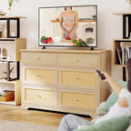 Commode de rangement à 6 tiroirs en rotin Moasis