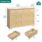 Commode de rangement à 6 tiroirs en rotin Moasis