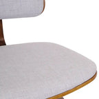 Tabouret de comptoir pivotant en tissu et bois 26 po Mid-Century