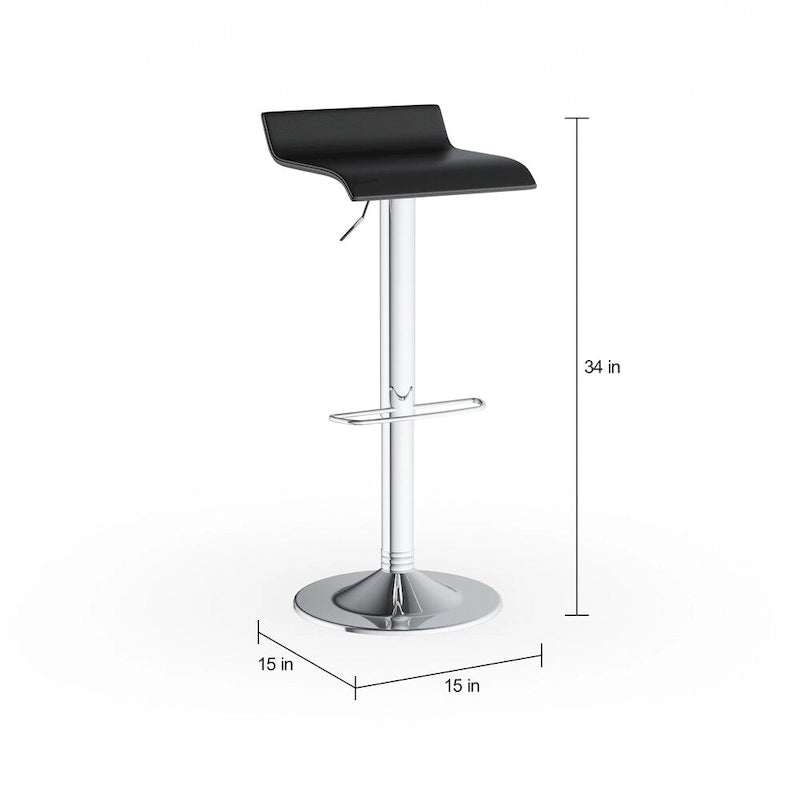 Tabourets pivotants réglables Porch & Den Blaine Chrome Air Lift (Lot de 2)