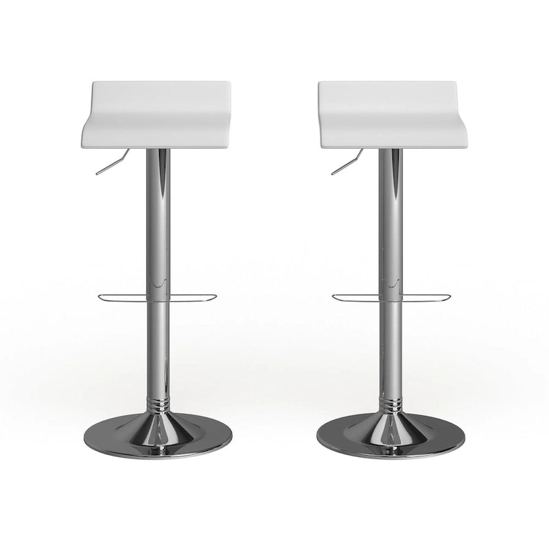 Tabourets pivotants réglables Porch & Den Blaine Chrome Air Lift (Lot de 2)