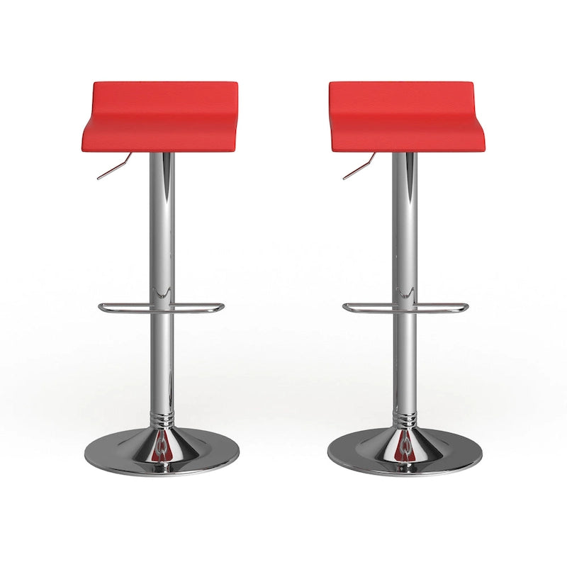 Tabourets pivotants réglables Porch & Den Blaine Chrome Air Lift (Lot de 2)