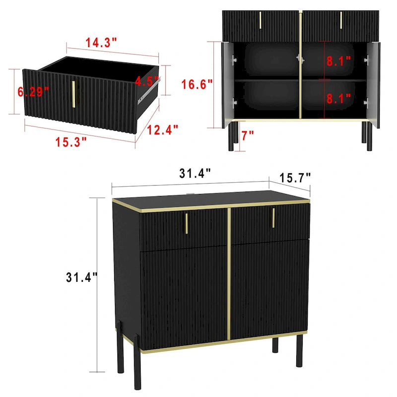 Buffet Commode Meuble de rangement Console Meuble télé Porte escamotable